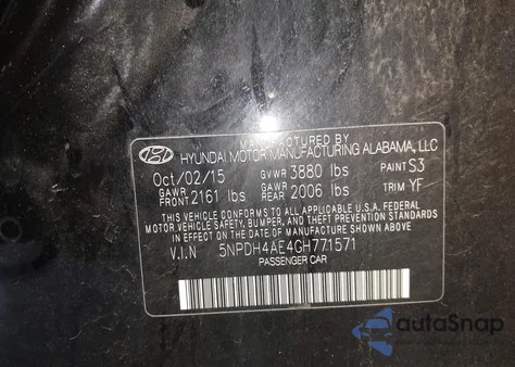 2016 Hyundai Elantra Se from USA, damaged, VIN 5NPDH4AE4GH771571